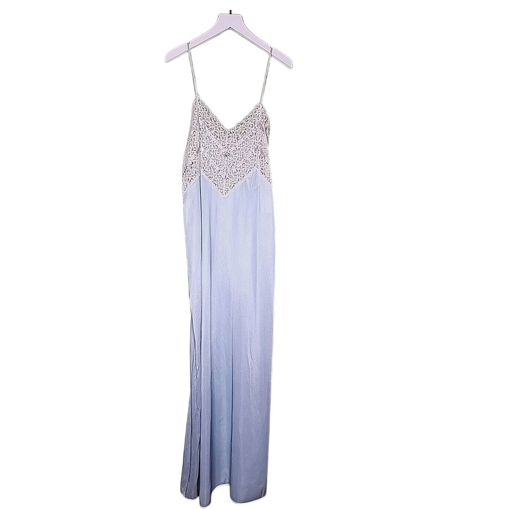 Vintage Diane Von Furstenberg‎ Blue Lace Nightgown Intimates Romantic Feminine M